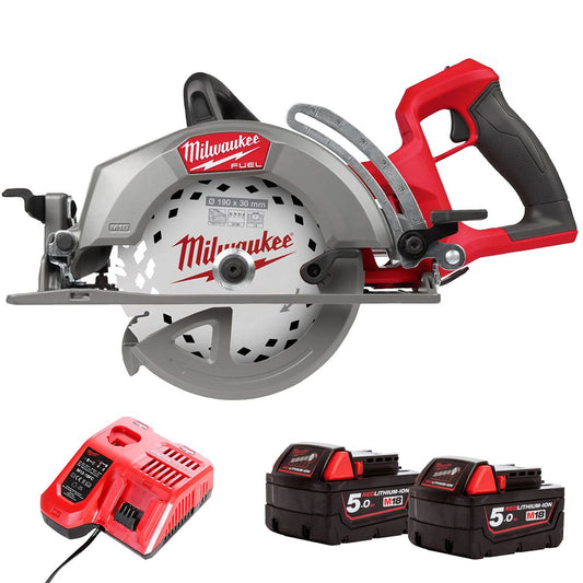 Milwaukee M18FCSRH662-0 M18 FUEL Gen 2 18V Brushless Circular Saw with 2 x 5.0Ah Battery & Charger
