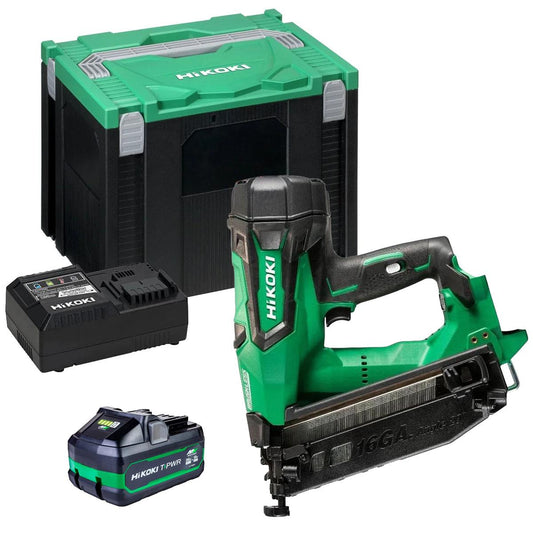 Hikoki NT1865DMBJ4Z 18V Brushless 16G Second Fix Nailer with 1 x 4.0Ah/8.0Ah Battery Charger & Case