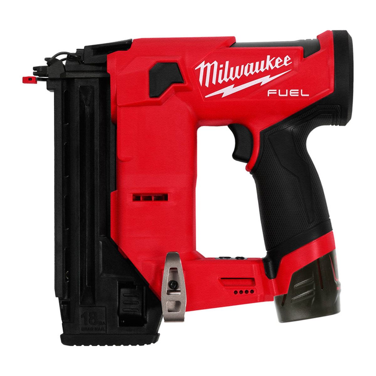 Milwaukee M12FCN18GS-202X 12V Fuel Brushless 18GA Straight Brad Nailer with 2 x 2.0Ah Battery Charger & Case 4933493356