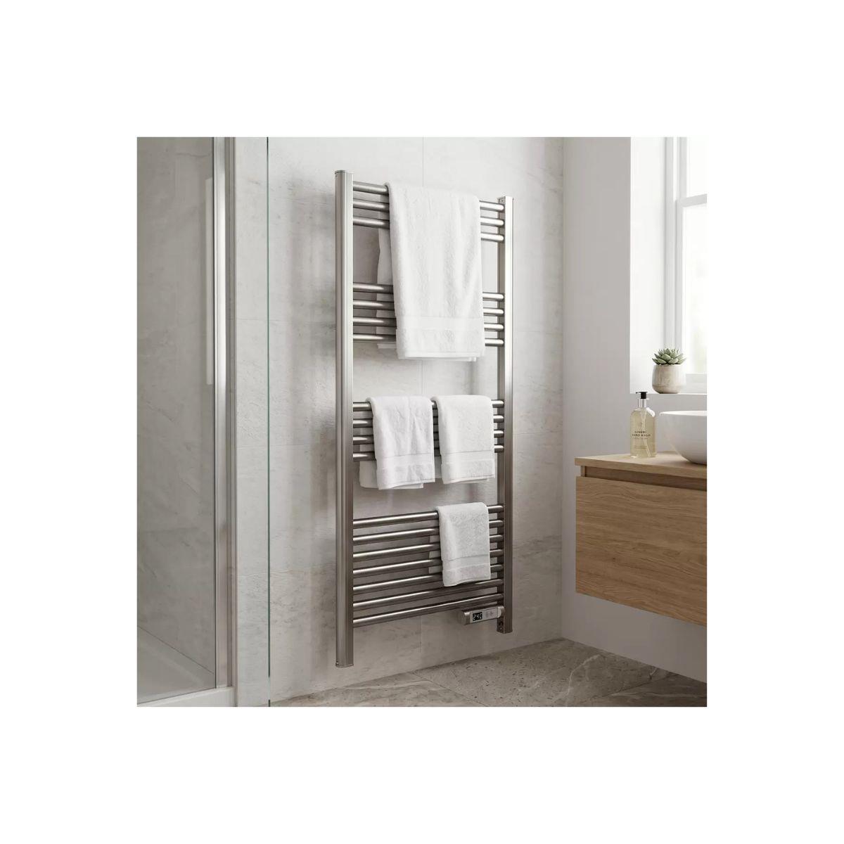 Sealey DH372 Baridi Electric Heated Towel Rail 1085 x 535mm with LED Display Silver 230V
