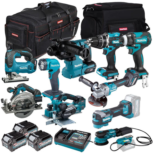 Makita 40V 10 Piece Combo Kit with 3 x 2.5Ah Batteries & Charger T4TKIT-7712