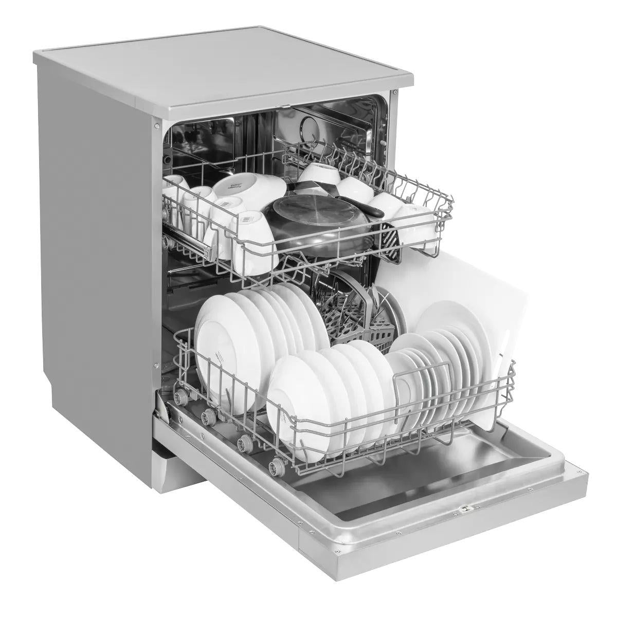 Sealey DH280 Baridi Regular Sized Freestanding Dishwasher 60cm Wide 13 Place Settings Silver 230V