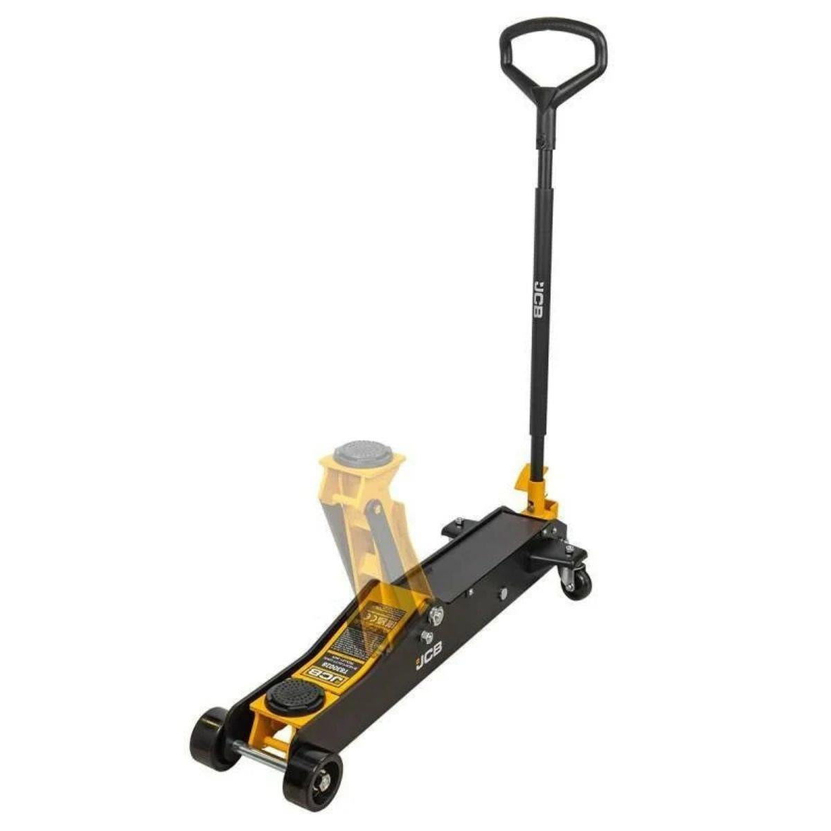 JCB-T830028 3 Tonne Hydraulic Long Trolley Jack Heavy-duty 525mm Max. Lift