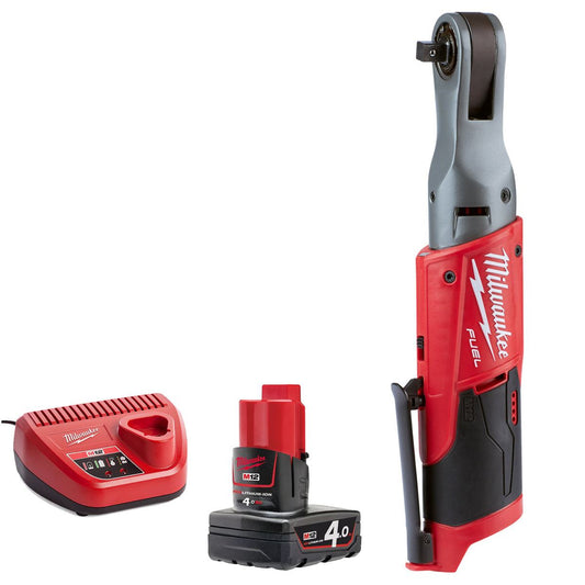 Milwaukee M12FIR38-0 12V 3/8" Fuel Brushless Ratchet with 1 x 4.0Ah Battery & Charger