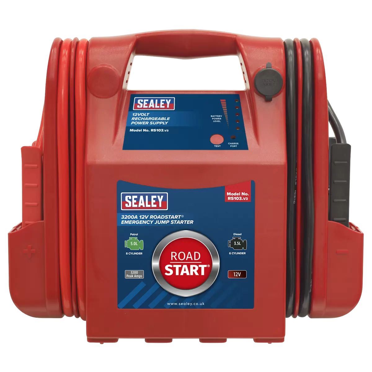 Sealey RS103 12V RoadStart Emergency Power Pack 3200 Peak Amps