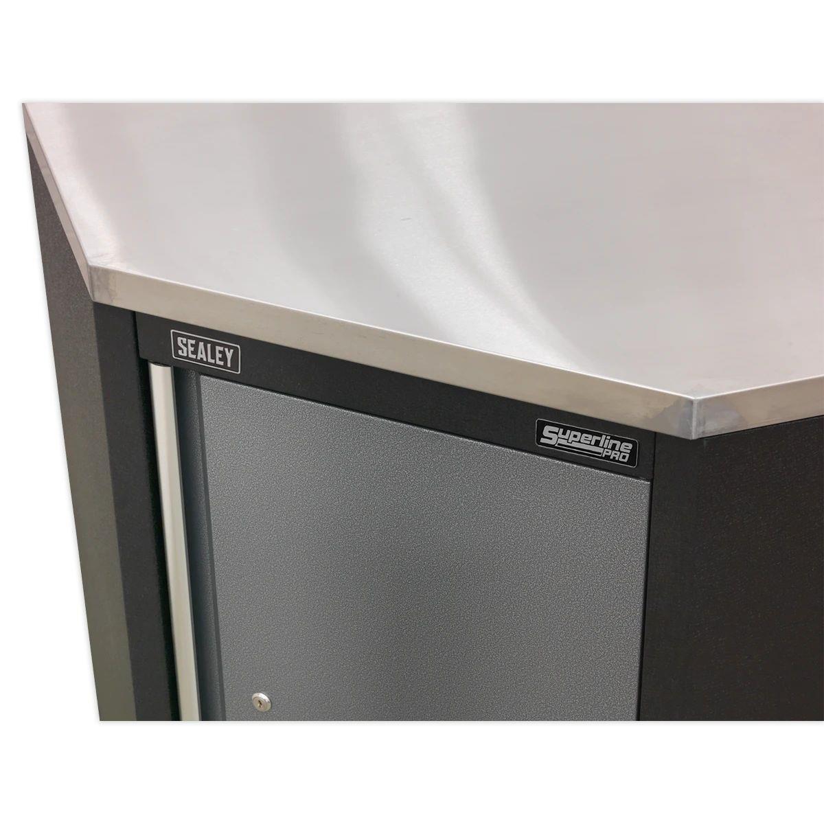 Sealey APMS60SS Superline PRO Stainless Steel Worktop for Modular Corner Cabinet 865 x 865 x 38mm