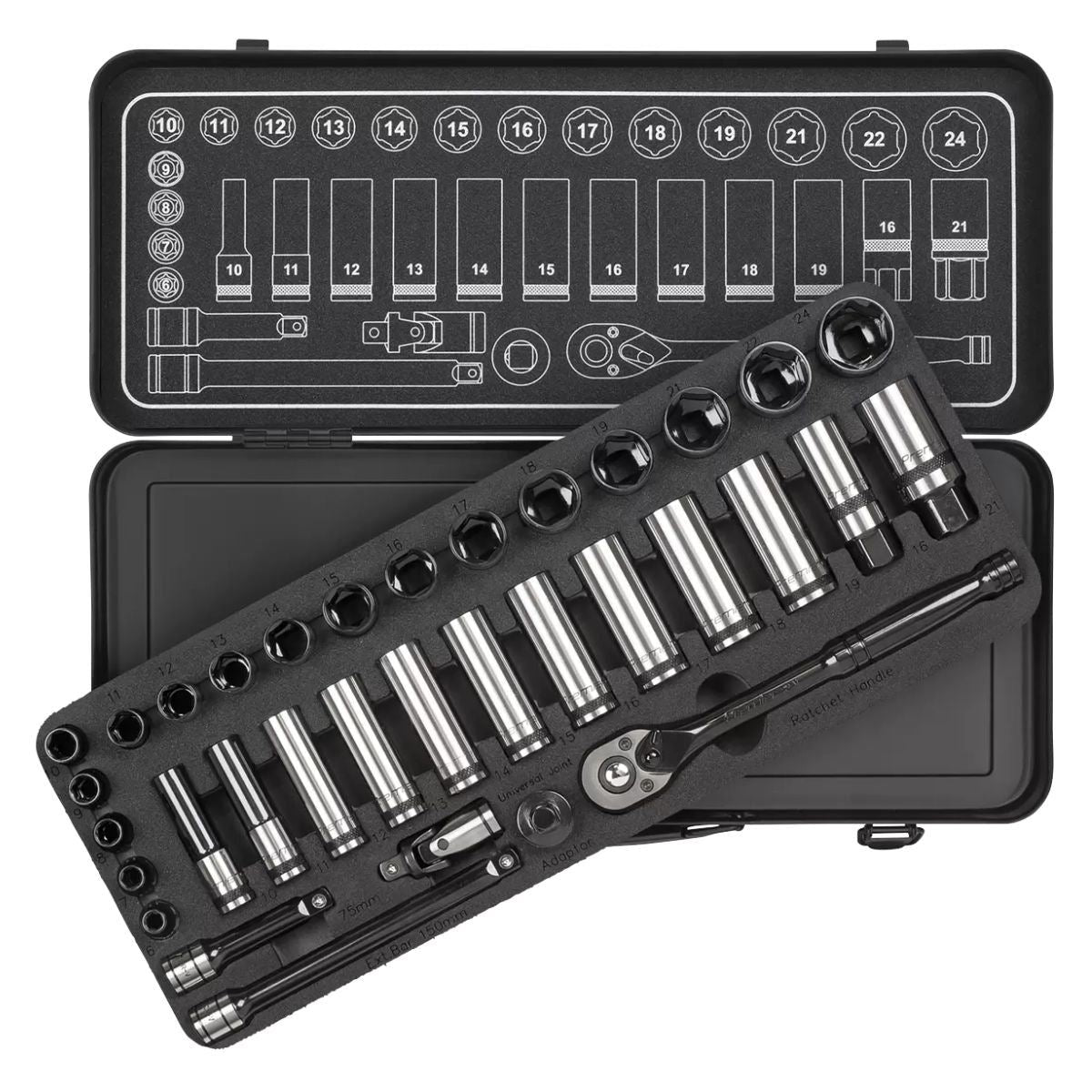 Sealey AK7972 Socket Set 28pc 1/2