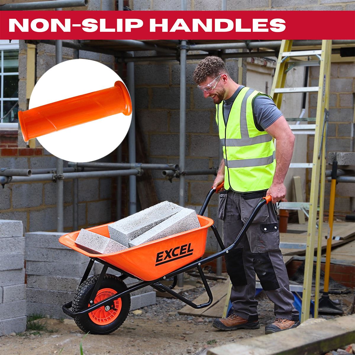 Excel Heavy Duty  Wheelbarrow with Galvanized Steel Tray