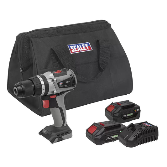 Sealey CP20VDDXKIT 20V 13mm Combi Drill with 2 Batteries & Charger in Bag