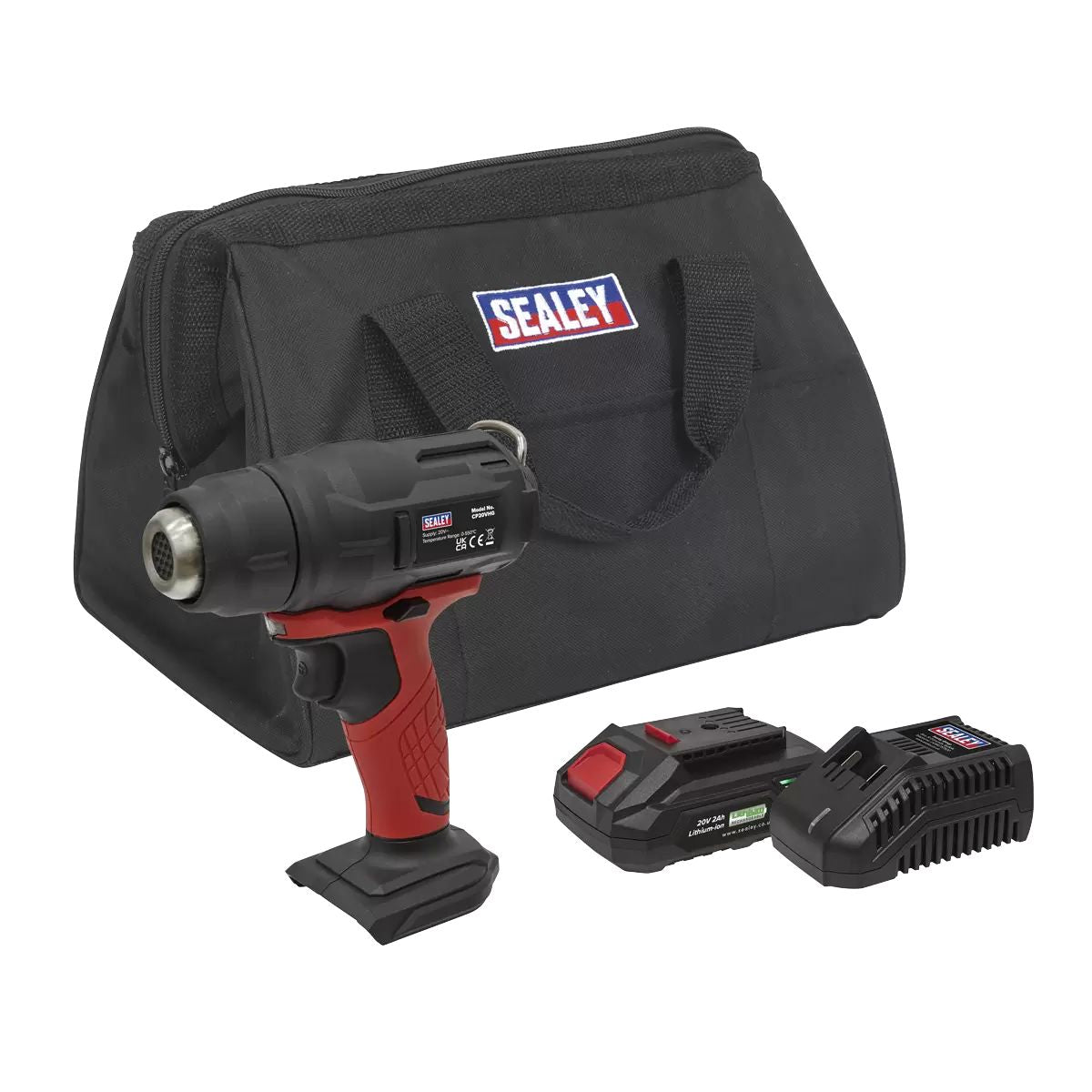 Sealey CP20VHGKIT 20V Cordless Hot Air Gun Kit with 2.0Ah Battery & Charger in Bag