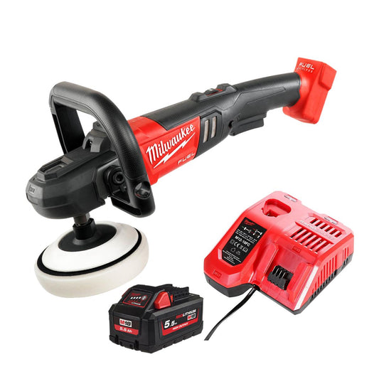 Milwaukee M18FAP180-0 18V 180mm Fuel Brushless Polisher with 1 x 5.5Ah Battery & Charger