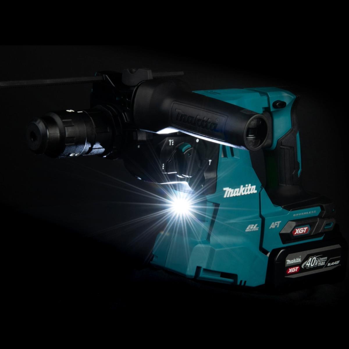 Makita HR012GZ03 40V Max XGT Brushless SDS-Plus Rotary Hammer Drill with 1 x 8.0Ah Battery, Charger Dust Collector & Case