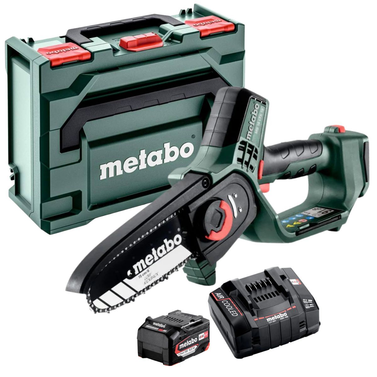 Metabo MS 18 LTX 15 18V 150mm Pruning Saw with 1 x 5.2Ah Battery Charger & Metabox