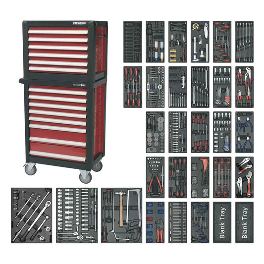 Sealey APTTC02 Top chest 14 Drawer with Ball-Bearing Slides & 1233pc Tool Kit