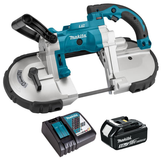 Makita DPB180Z 18V LXT Portable Band Saw with 1 x 5.0Ah Battery & Charger