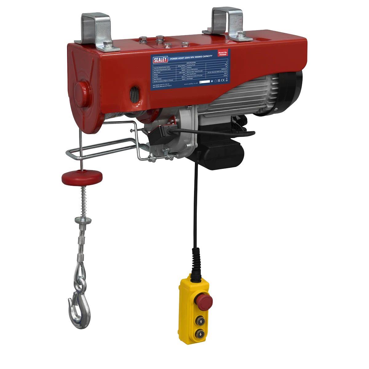 Sealey PH1000 Power Hoist 1000kg Capacity 1600W/230V