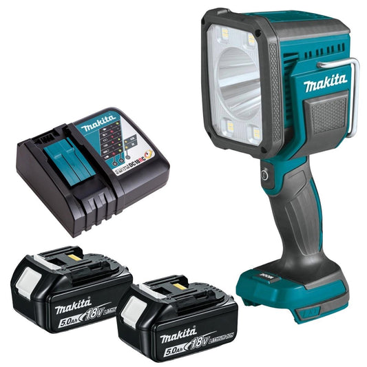 Makita DML812 14.4V / 18V LXT Cordless Flashlight with 2 x 5.0Ah Battery & Charger