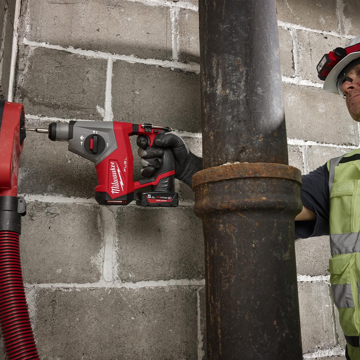 Milwaukee M12FHAC16-502X 12V Brushless 16mm SDS+ Hammer Drill with 2 x 5.0Ah Battery Charger & Case 4933499186