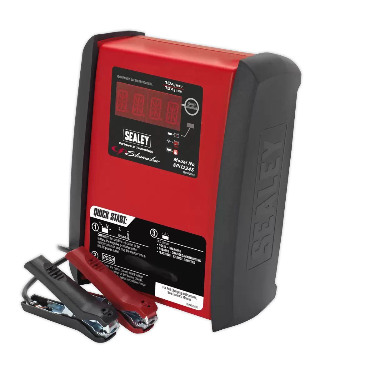 Sealey SPI1224S Schumacher 15A/10A 12V/24V Automatic Smart Battery Charger & Maintainer