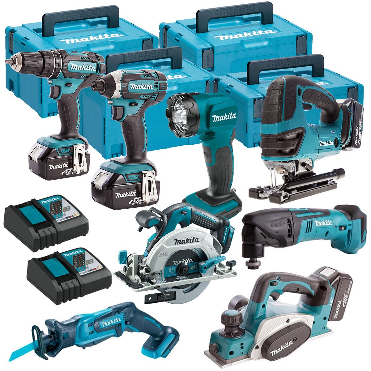Makita 8 Piece Kit 18V Li-ion with 4 x 5.0Ah Batteries Charger T4TKIT-1298