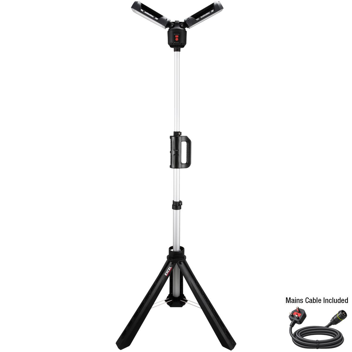 Excel 6000 Lumens Rechargeable LED Tripod Work Light with Adjustable Head