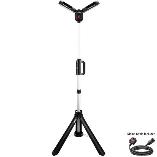 Excel 6000 Lumens Rechargeable LED Tripod Work Light with Adjustable Head