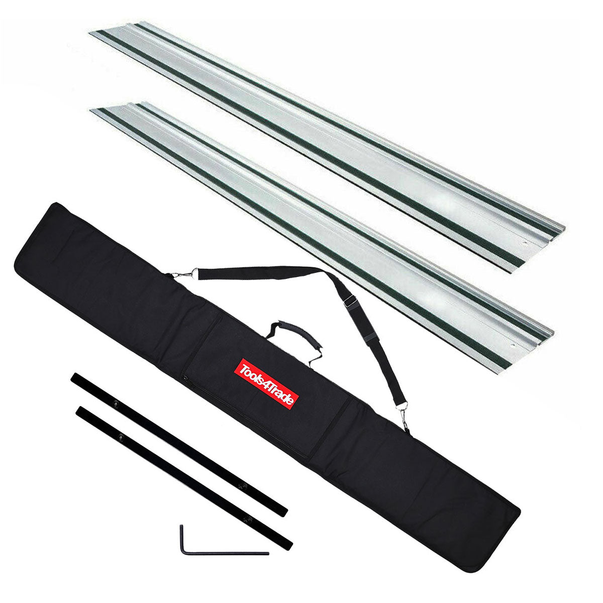 Excel Plunge Saw Accessories Kit 2 x 1500mm Guide Rails, Connectors and Rail Bag