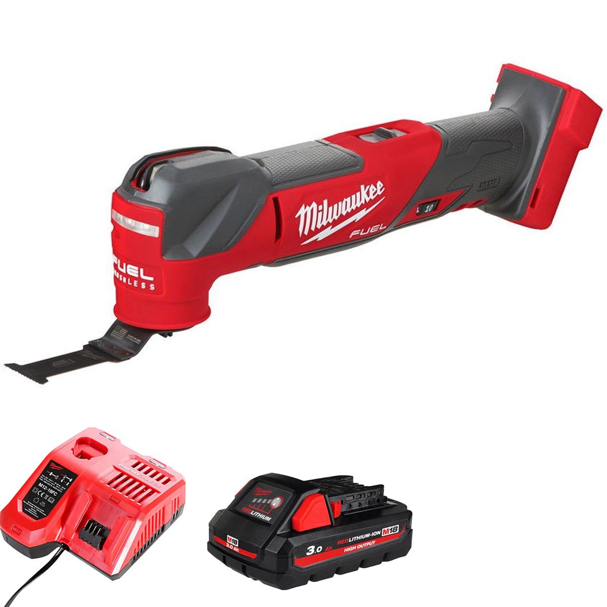 Milwaukee M18FMT-0 18V Fuel Brushless Multi Tool with 1 x 3.0Ah Battery & Charger