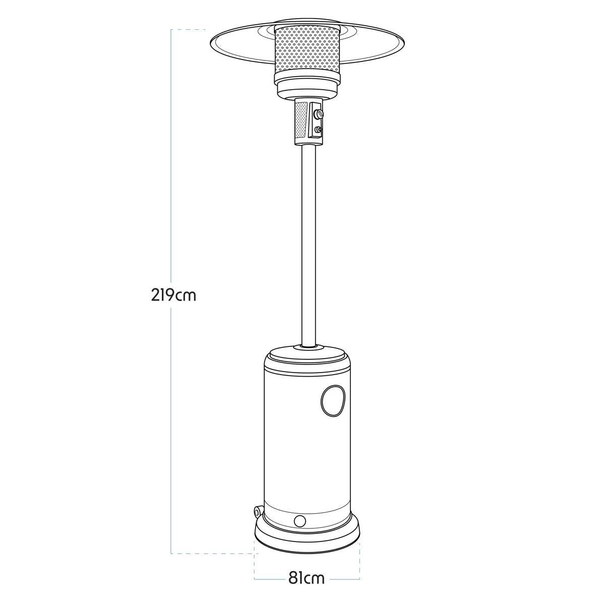 Sealey DG2 Dellonda Commercial & Domestic Outdoor Garden Gas Patio Heater Stainless Steel 13kW