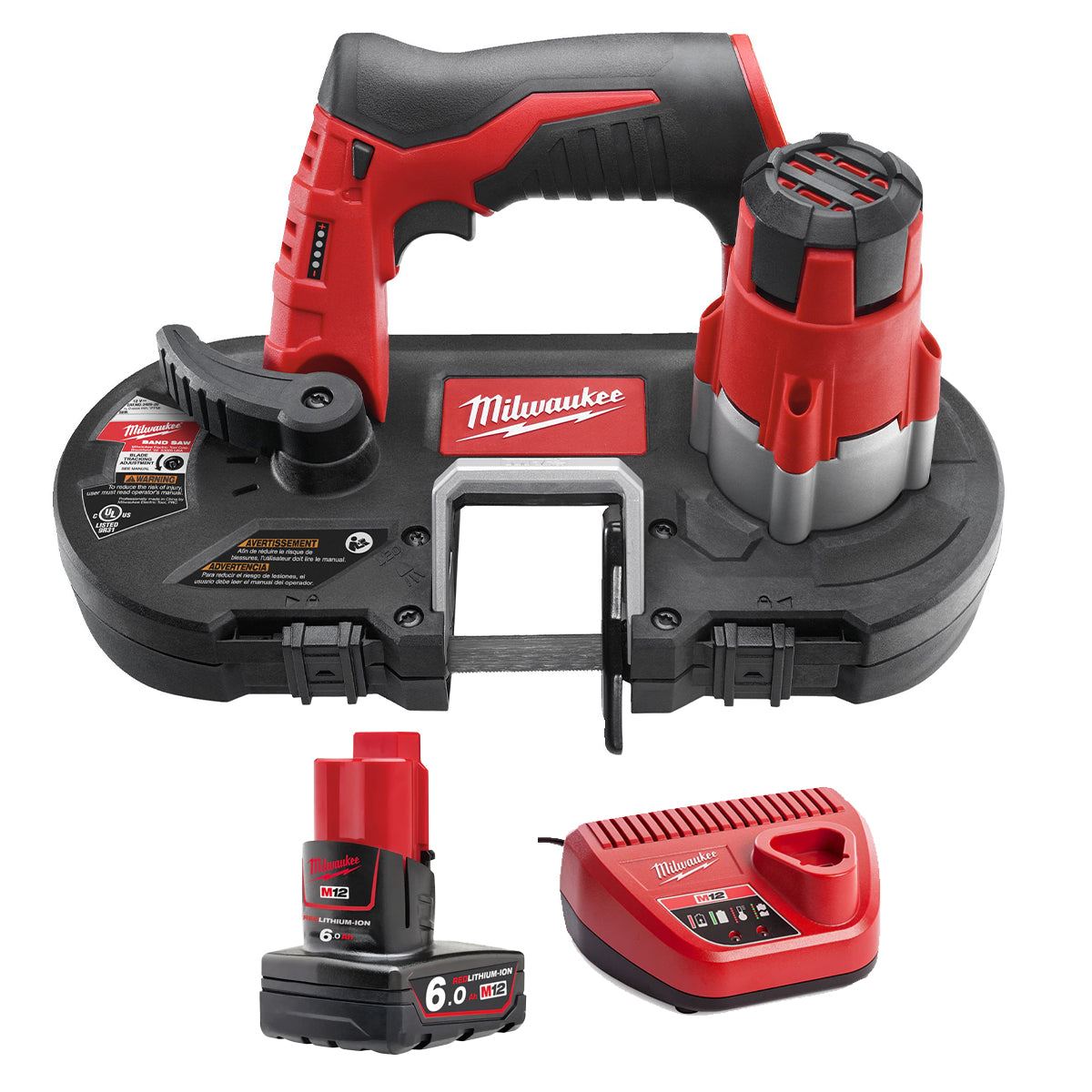 Milwaukee M12BS-0 12V Sub Compact Bandsaw with 1 x 6.0Ah Battery & Charger