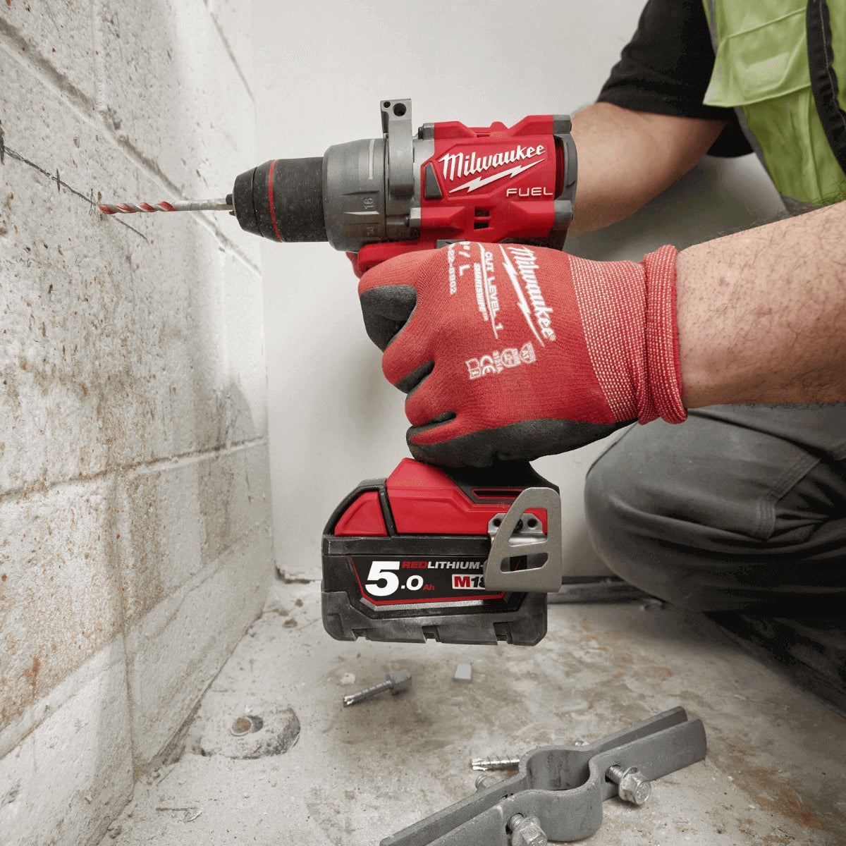 Milwaukee M18FPP2A3-502X 18V Fuel Combi Drill + Impact Driver with 2 x 5.0Ah Battery, Charger & 80 Piece Impact Duty Bit Set