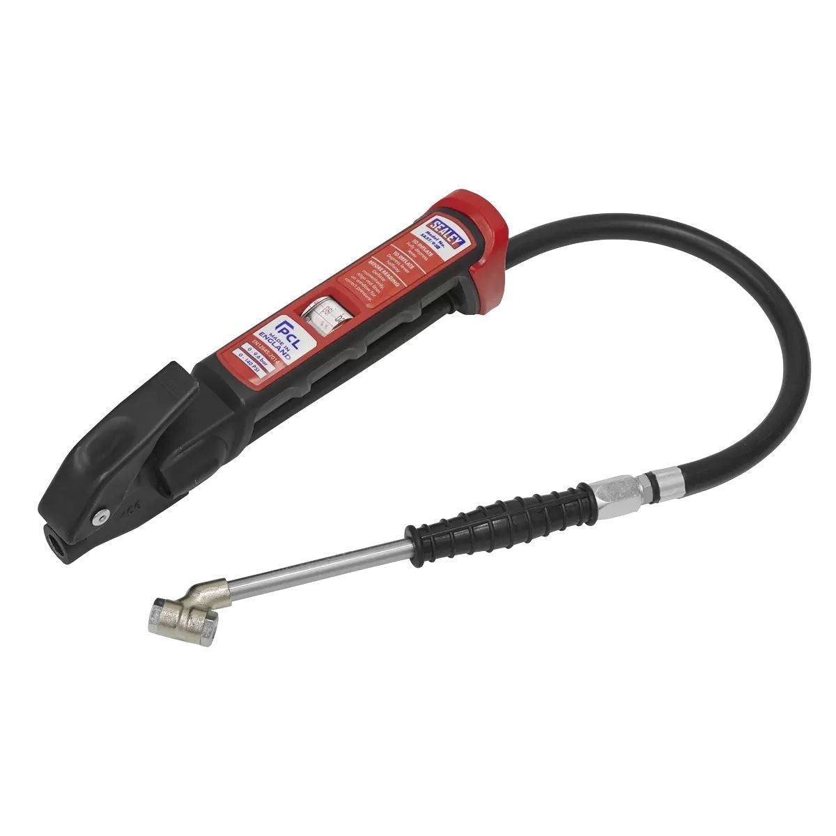 Sealey SA37/93B Anodised Tyre Inflator with Twin Push-On Connector