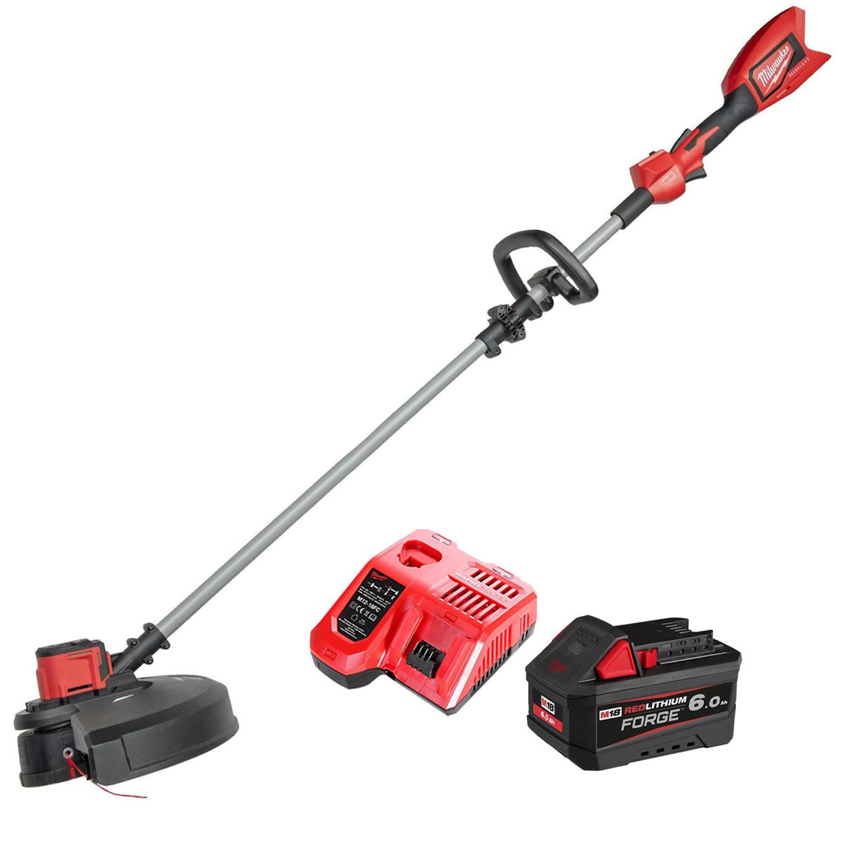 Milwaukee M18BLLT-0 18V Brushless Line Trimmer With 1 x 6.0Ah Battery & Charger