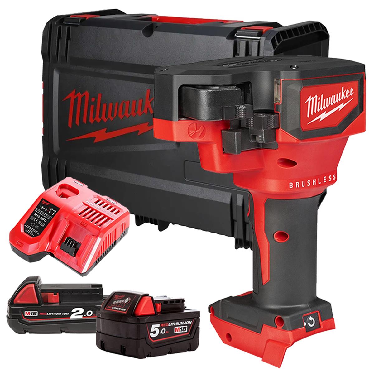 Milwaukee M18BLTRC-522X 18V Brushless Threaded Rod Cutter with 1 x 5.0Ah & 1 x 2.0Ah Batteries, Charger in Case 4933471152
