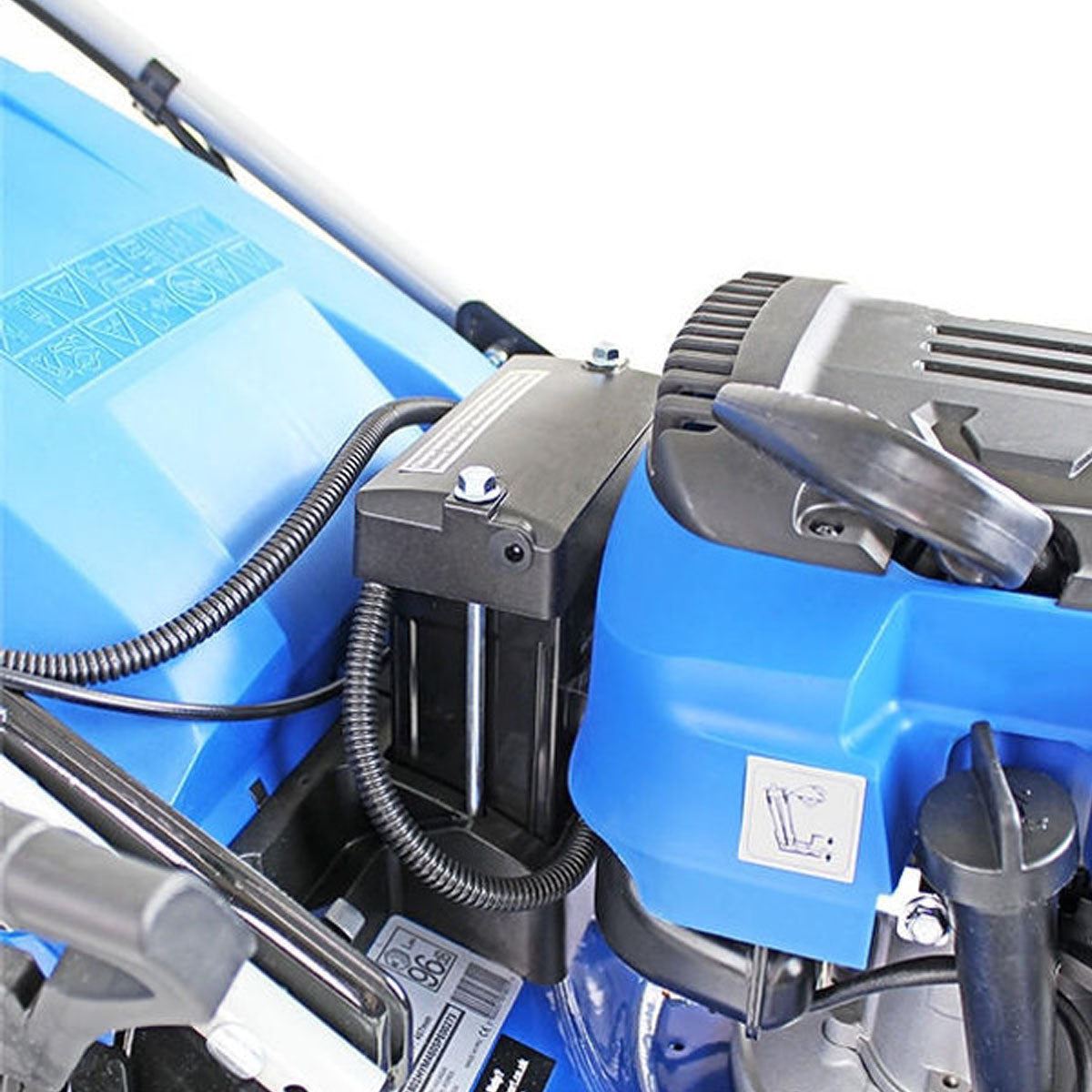 Hyundai HYM460SPE 46cm Electric-Start Self-Propelled Petrol Lawnmower Mulch, Rear & Side Discharge