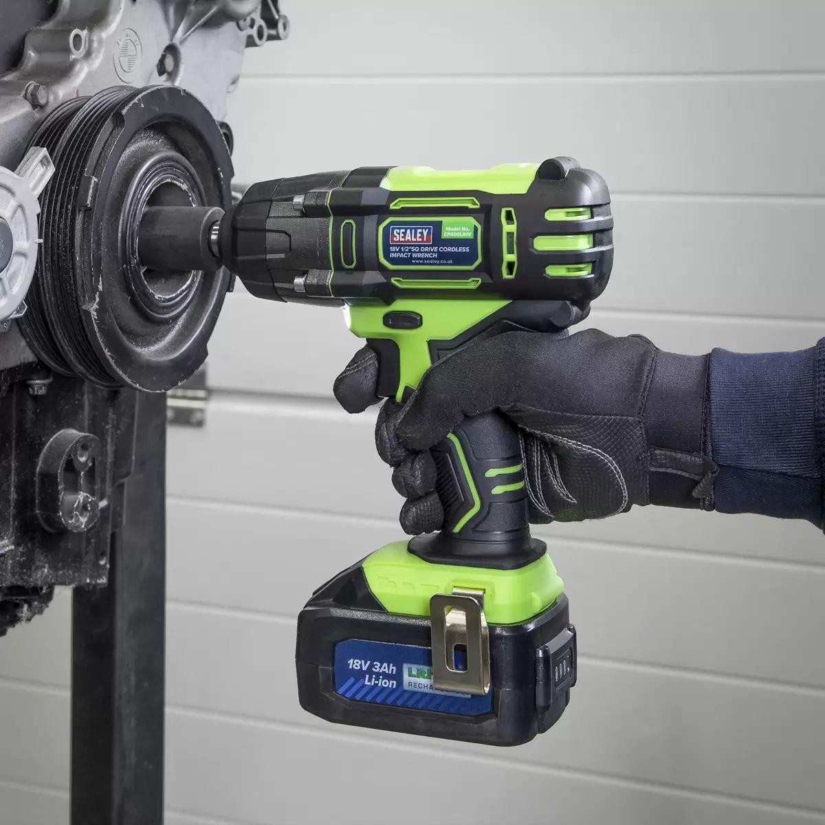 Sealey 2001LEHVCOMBO Trolley Jack & Cordless Impact Wrench Combo Green
