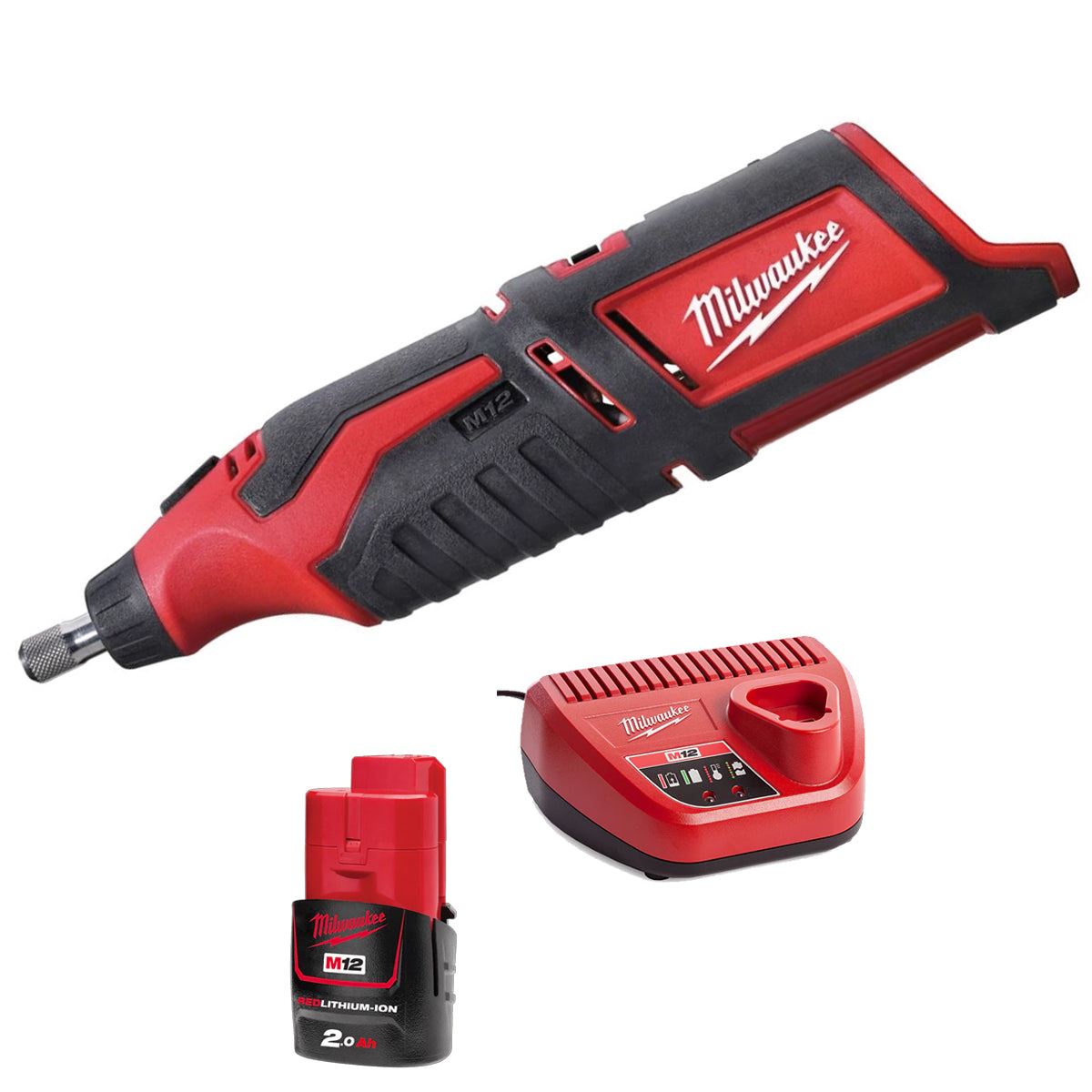 Milwaukee C12RT-0 12V Rotary Multi Tool with 1 x 2.0Ah Battery & Charger