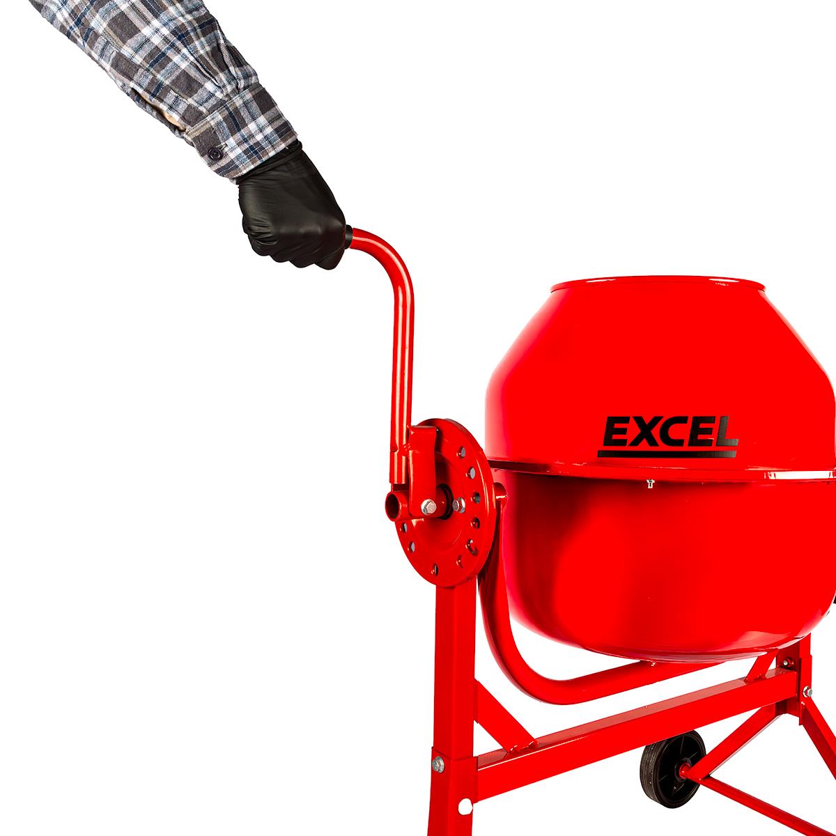Excel 70L Portable Cement Concrete Mixer 240V/220W with Wheels Item Condition Damaged Box