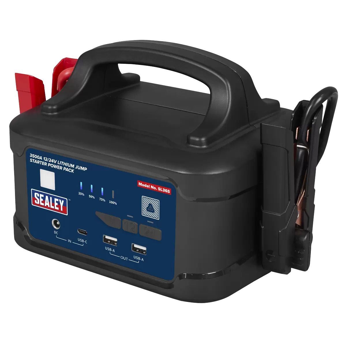 Sealey SL36S 12/24V Lithium Jump Starter Power Pack 3500A for High Power Vehicle Start