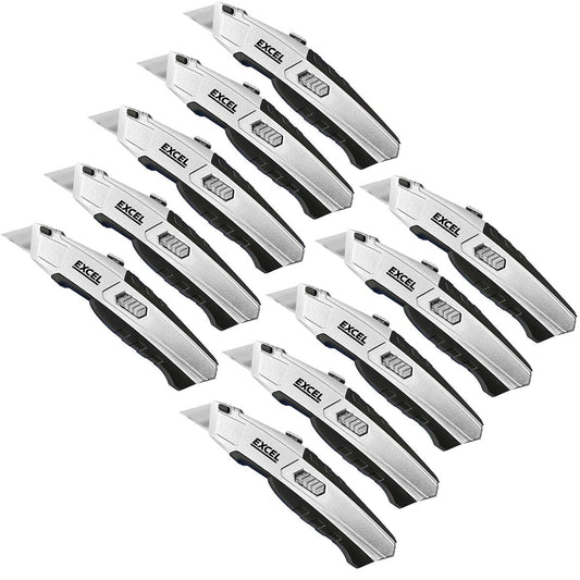 Excel Auto Reload Utility Knife with 5 Blades Pack of 10
