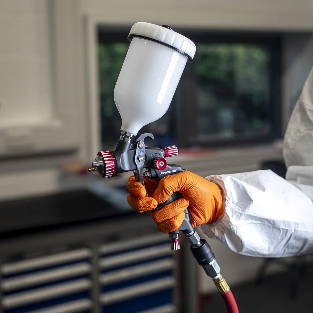 Sealey HVLP01 Premier Professional HVLP Gravity Feed Spray Gun 1.3mm Set-Up