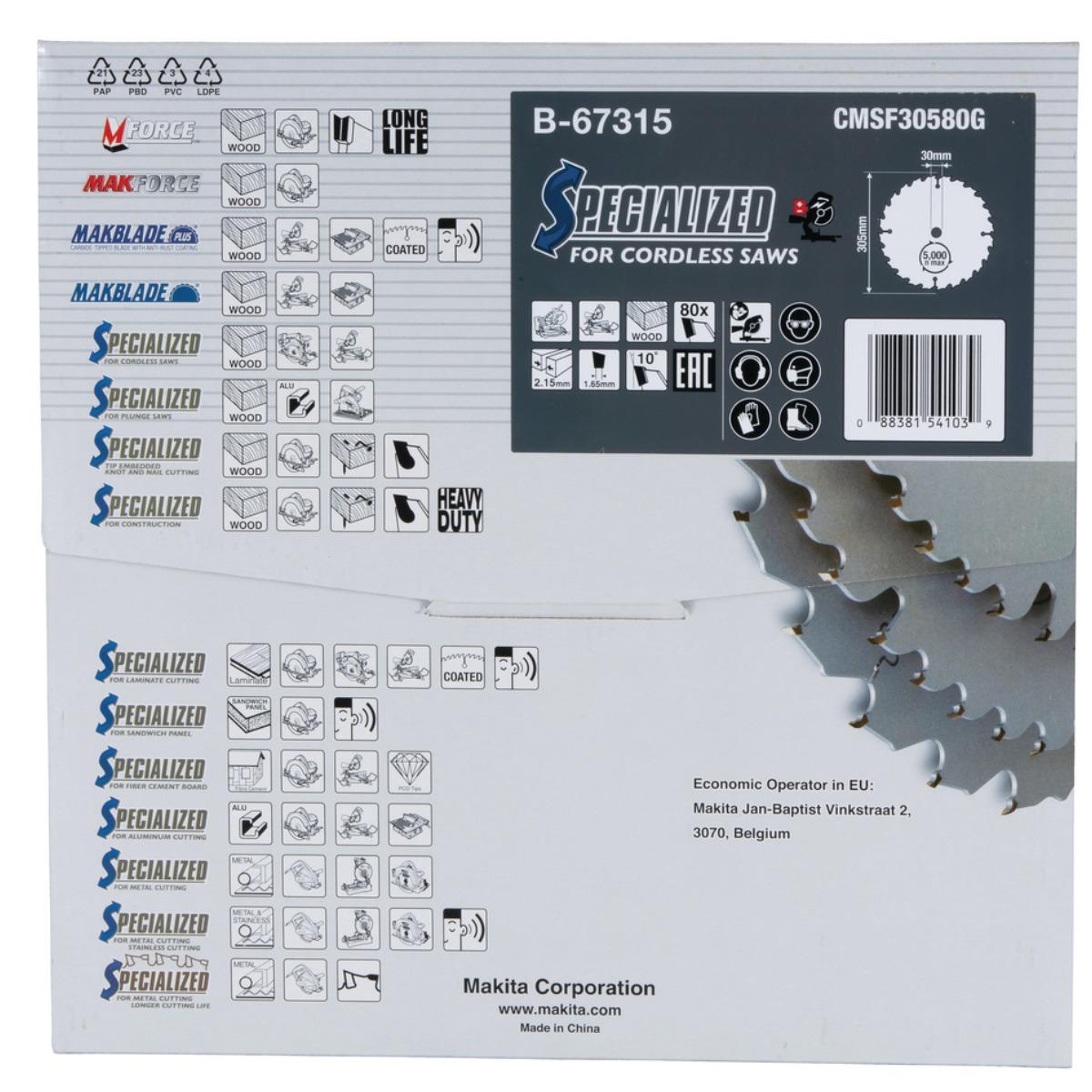 Makita B-67315 Efficut TCT Mitre Saw Blade 305mm x 30mm x 80T