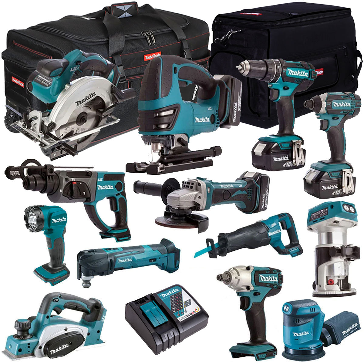 Makita 18V 13 Piece Cordless Kit with 3 x 5.0Ah Battery & Charger T4TKIT-254