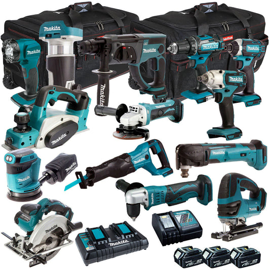 Makita 14 Piece Power Tool Kit 18V LXT with 3 x 5.0Ah Battery & Charger T4TKIT-253