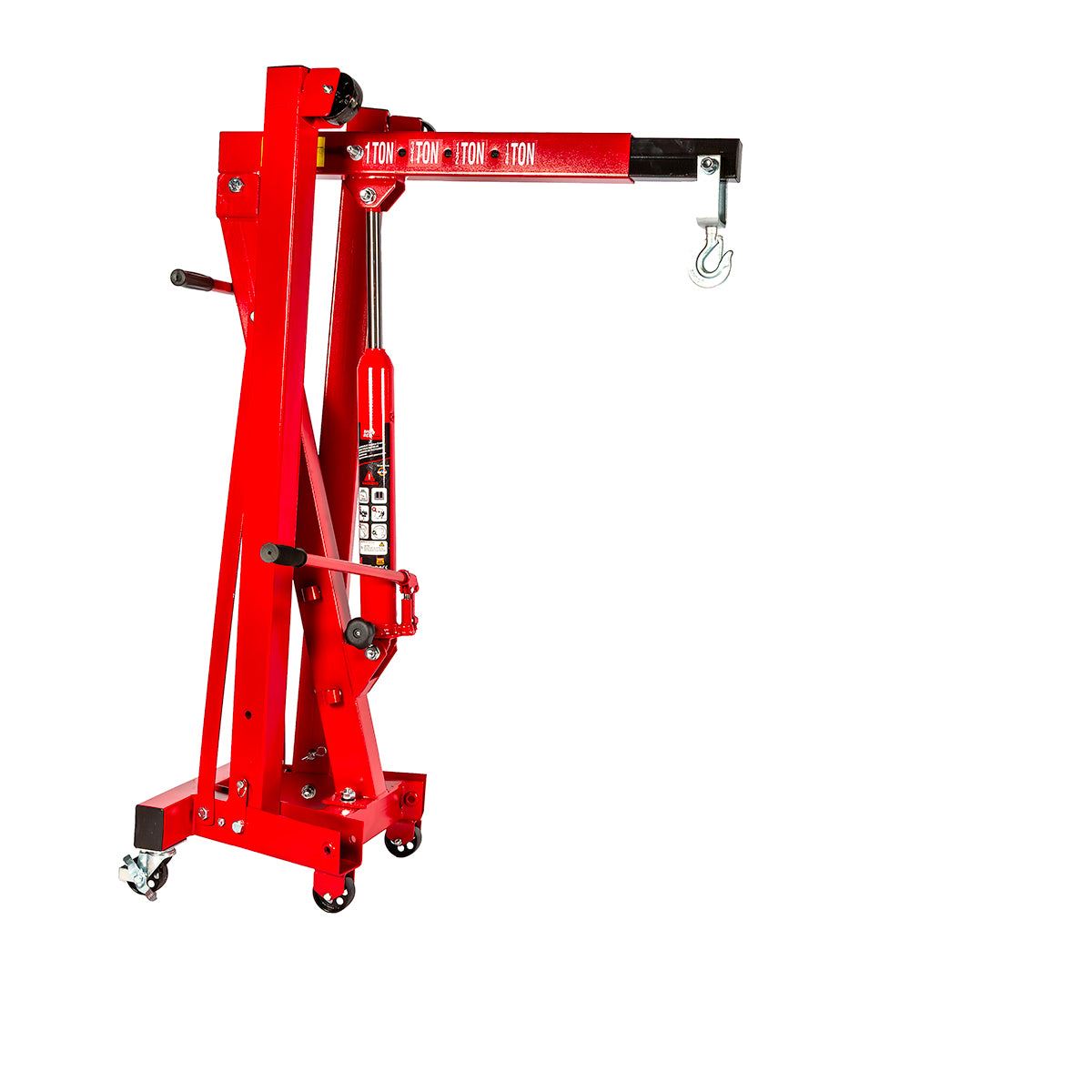 Big Red Torin 1-Ton Hydraulic Folding Engine Crane, Lifting Range 160-2040 mm