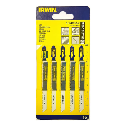 Irwin 10504219 T-Shank Wood Cutting HCS Jigsaw Blades Pack of 5
