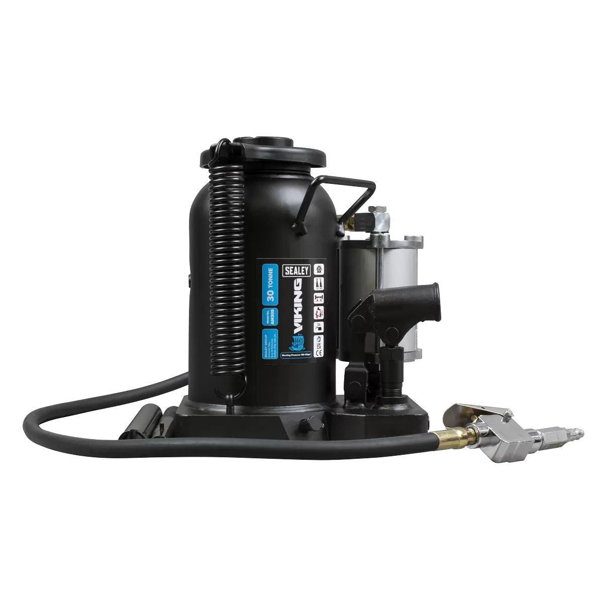 Sealey AM30S Viking 30 Tonne Manual/Air Hydraulic Bottle Jack High Capacity Lifting Power