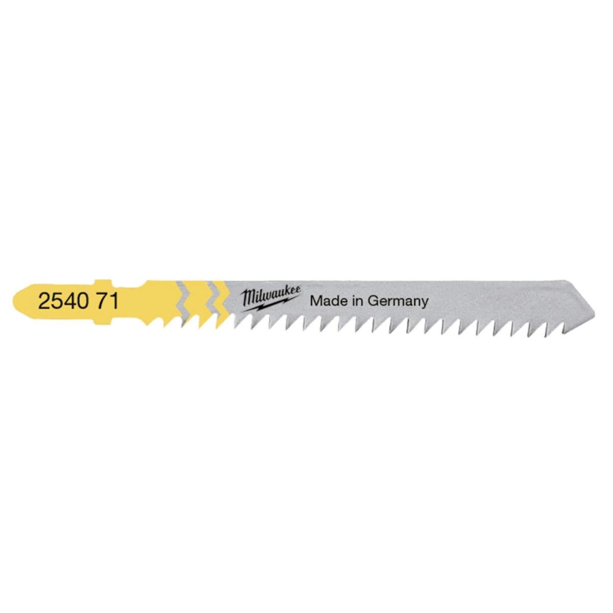Milwaukee T111C 75 x 3mm Wood & Plastic Jigsaw Blades Pack of 5 4932254071