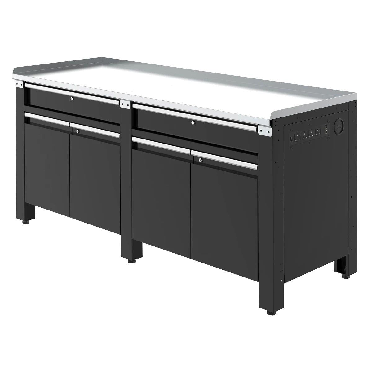 Sealey AP5020GS Premier Heavy-Duty Workbench with Galvanized Steel Worktop & Power Strip 2m