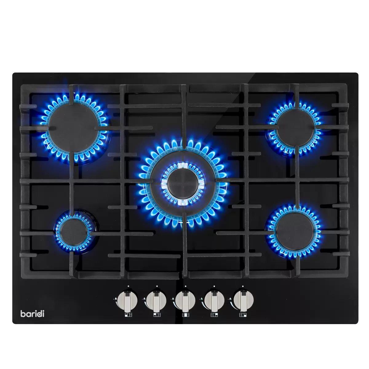 Sealey DH228 Baridi Gas Hob with 5 Cooking Zones 70cm Black 11W